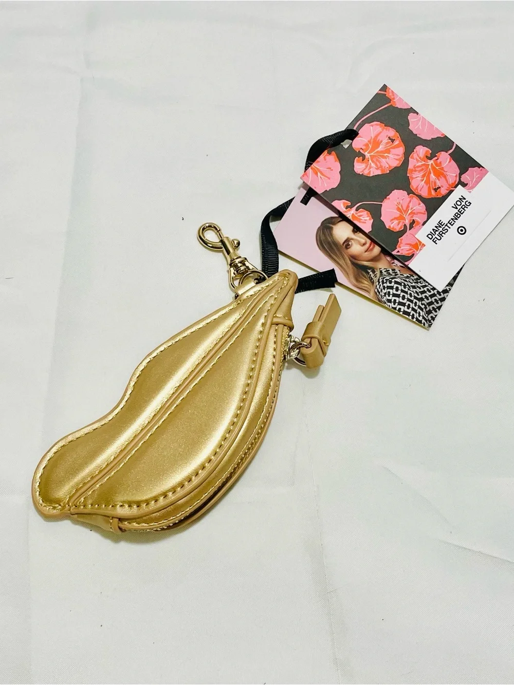 Gold Lips Coin Purse Pouch & Bag Charm by Diane von Furstenberg, NWT💋Limited Ed.